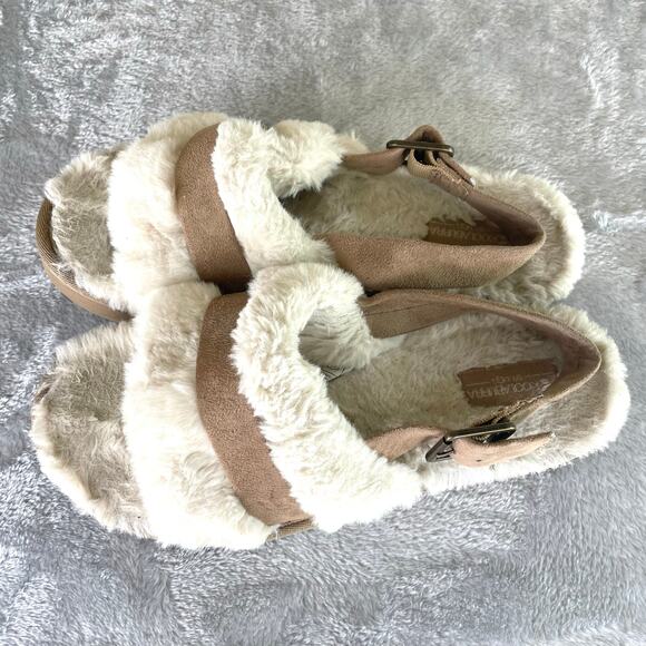 Koolaburra Ugg Womens Sandals Slippers Sz 8 Suede Soft Natural Fur Fuzzy Comfort - Picture 7 of 12